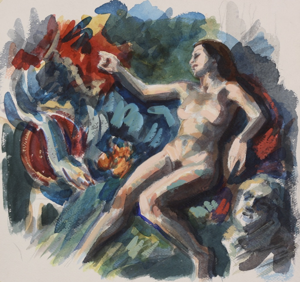 Uncorrupted Head; watercolor/gouache, 35 x 35 cm, 2012