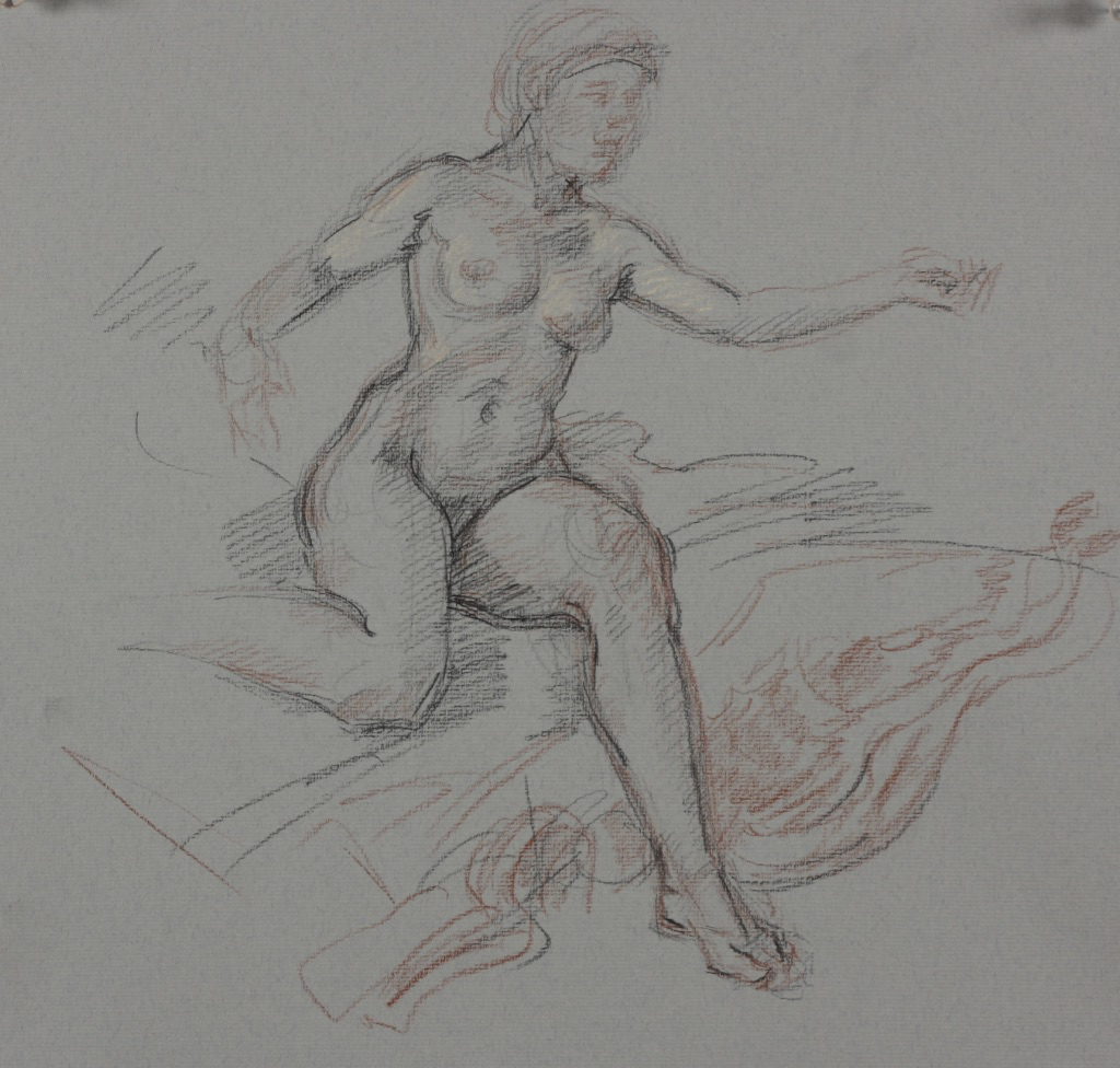Wondrous Head; chalk on paper, 33 x 35 cm, 2012