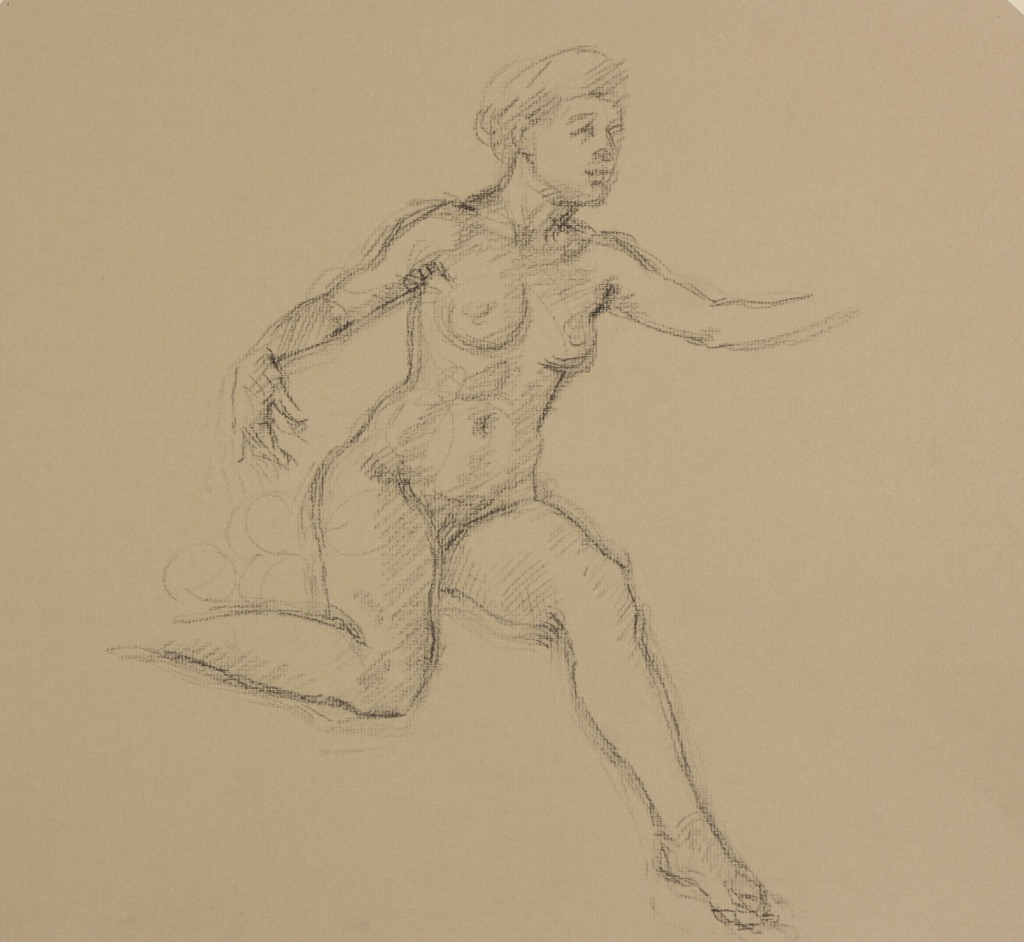 Wondrous Head; charcoal on paper,33 x 35 cm, 2012