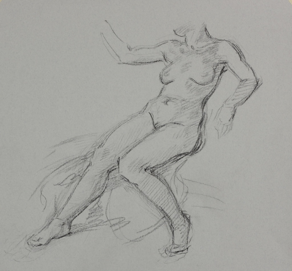 The Uncorrupted Head; charcoal on paper,33 x 35 cm, 2012