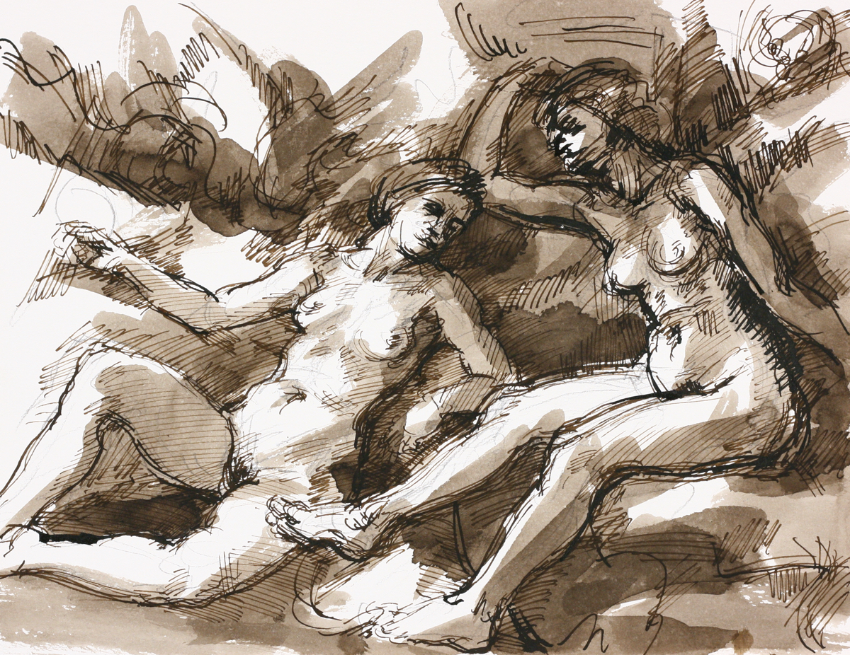 The Tracian Women; ink on paper, 19 x 24 cm, 2011