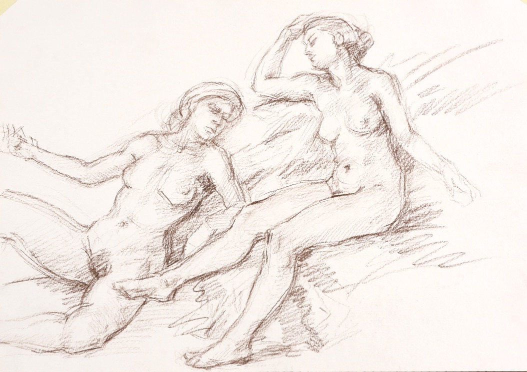 The Tracian Women; charcoal on paper,30 x 42 cm, 2012