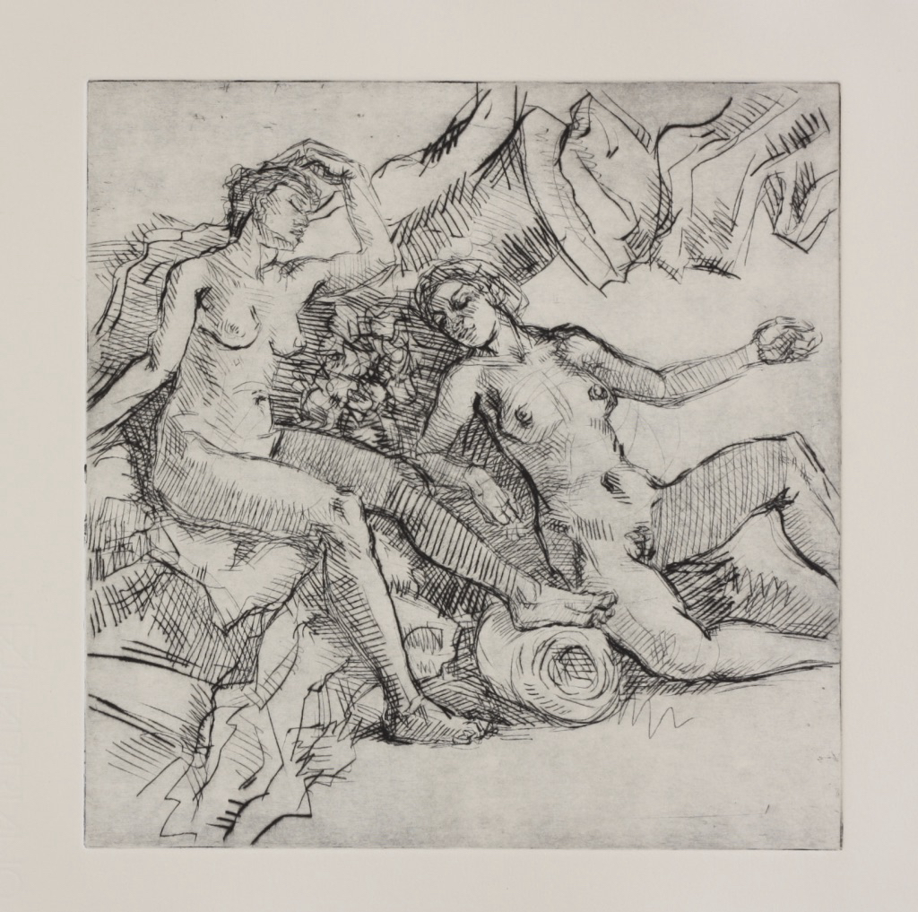 Thracian Women; drypoint, 25 x 25 cm, 2014