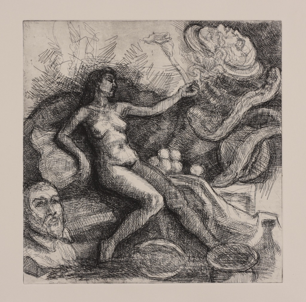 Uncorrupted Head; etching/drypoint, 25 x 25 cm, 2014