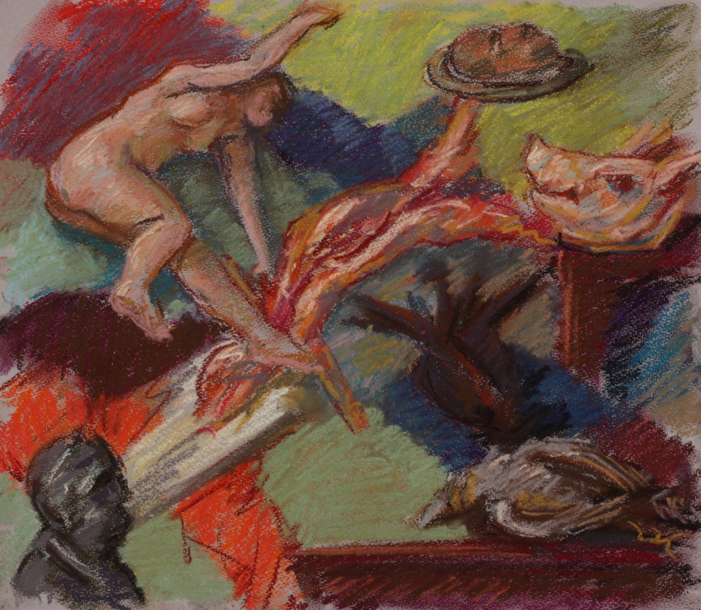 Wonderous Head; pastel on paper, 36 x 38 cm, 2011