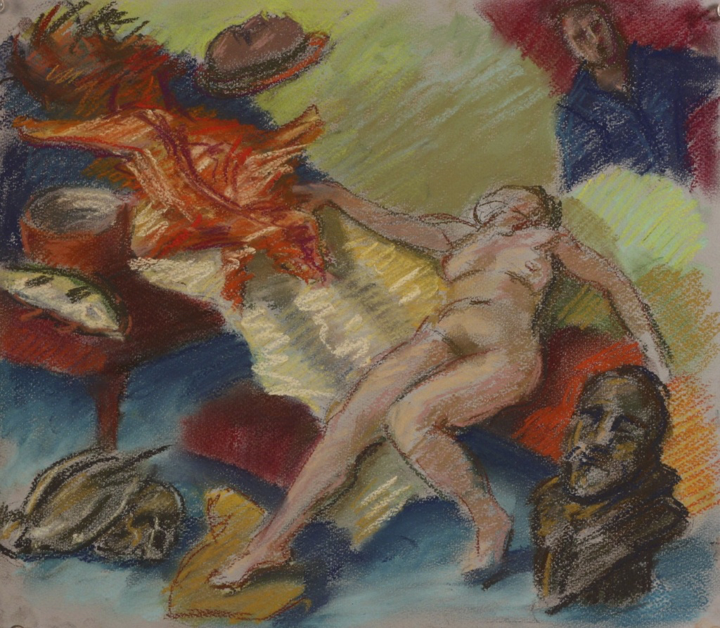 Uncorrupted Head; pastel on paper, 36 x 38 cm, 2011